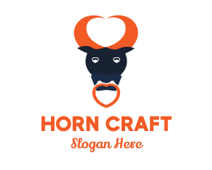 Bull Heart Horns logo design