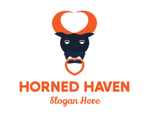 Bull Heart Horns logo design