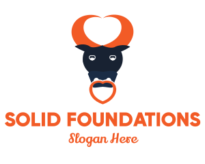 Heart - Bull Heart Horns logo design