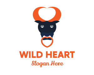 Bull Heart Horns logo design