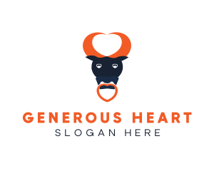 Bull Heart Horns logo design