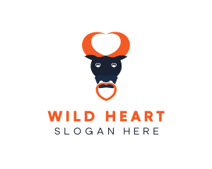 Bull Heart Horns logo design