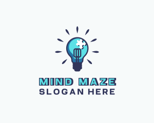 Puzzle - Puzzle Light Bulb logo design