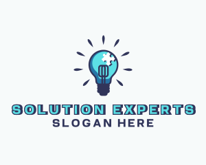 Problem - Puzzle Light Bulb logo design