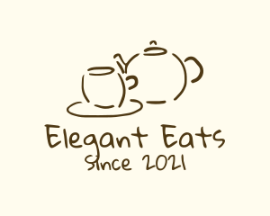 Tableware - Teapot Cup Drawing logo design