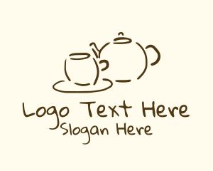Teapot Cup Drawing Logo
