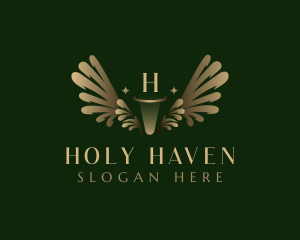 Angel Wings Halo Holy logo design