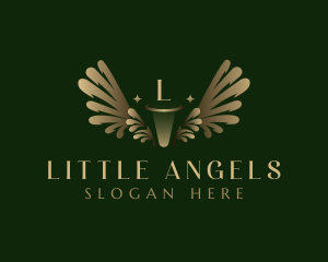 Angel Wings Halo Holy logo design