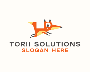 Cute Fox Animal logo design