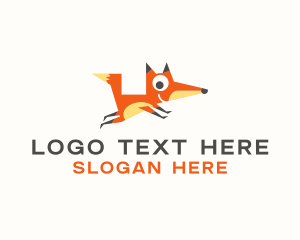 Coyote - Cute Fox Animal logo design