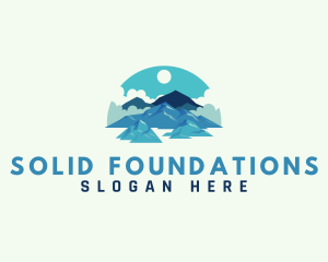 Mountain - Alpine Mountain Hiking logo design