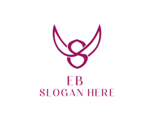 Purple - Fashion Sexy Wings Letter S logo design