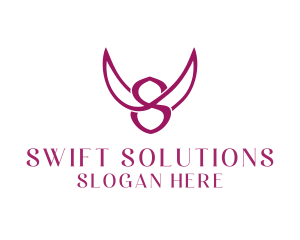 Fashion Sexy Wings Letter S logo design