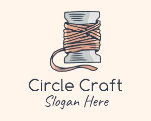 Thread Sewing Spool logo design