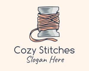 Knitter - Thread Sewing Spool logo design