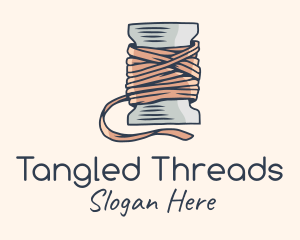 Thread Sewing Spool logo design