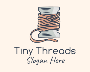 Thread Sewing Spool logo design