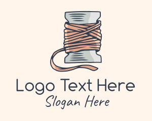Knitter - Thread Sewing Spool logo design