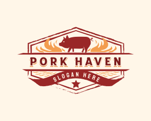 Roast Pig Barbecue logo design