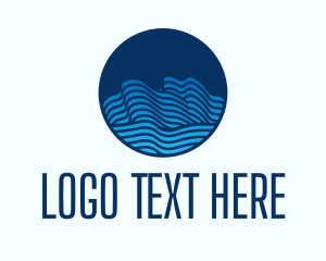 Beach - Circle Ocean Waves logo design