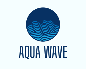 Circle Ocean Waves logo design