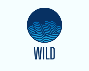 Pool - Circle Ocean Waves logo design