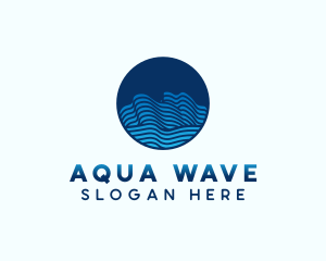 Circle Ocean Waves logo design