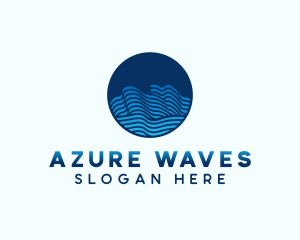 Circle Ocean Waves logo design