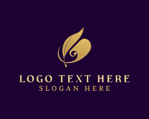 Novel - Feather Quill Paper logo design