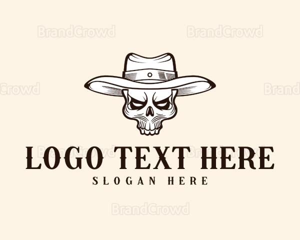 Skull Cowboy Hat Logo