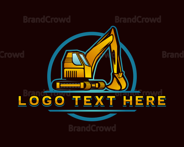 Construction Excavator Machinery Logo