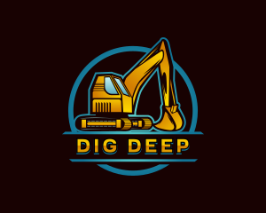 Construction Excavator Machinery logo design