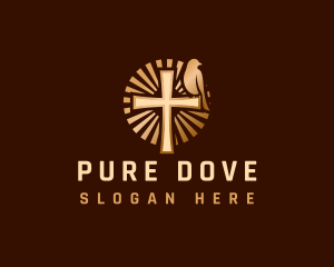 Cross Dove Religious logo design