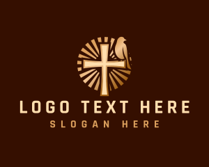 Sacrament - Cross Dove Religious logo design