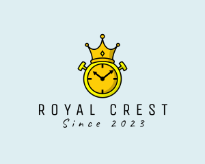 Majestic - Royal Crown Clock logo design