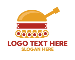 Artillery - Tank Hamburger Snack logo design