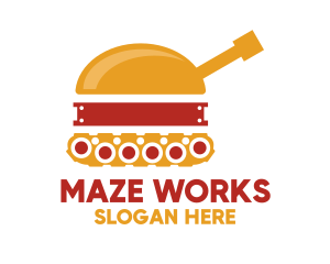 Tank Hamburger Snack  logo design