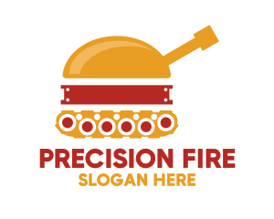 Artillery - Tank Hamburger Snack logo design