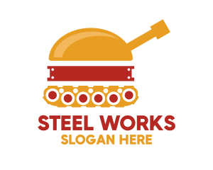 Tank Hamburger Snack  logo design