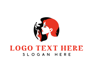 Woman Smoking Cigarette Logo