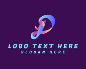 Symbol - 3D Letter P Modern logo design