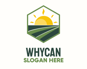 Sunny Field Hexagon Badge Logo