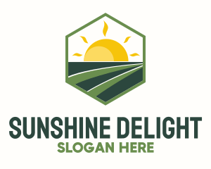 Sunny Field Hexagon Badge logo design