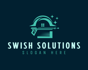 Pressure Washing Cleaning Disinfection logo design