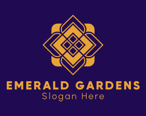 Golden Flower Mandala logo design