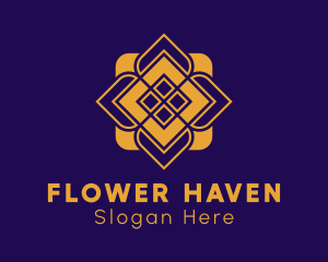 Golden Flower Mandala logo design