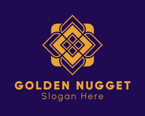 Golden Flower Mandala logo design