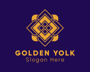 Golden Flower Mandala logo design