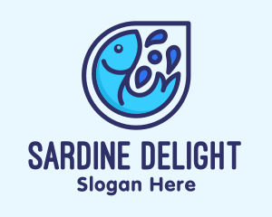 Sardine - Blue Fish Aquatic logo design