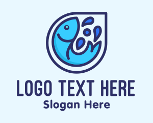 Aquatic - Blue Fish Aquatic logo design